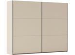 Schwebetürenschrank RAUCH "Kleiderschrank Drehtürenschrank Schrank Garderobe KRONACH", champagner, griffleisten alu, B:261cm H:210cm T:59cm, Holzwerkstoff, Schränke, Schwebetürenschrank, optional ohne, mit 1 oder 2 Spiegel, viel Stauraum MADE IN GERMANY