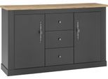 Sideboard OTTO HOME "WESTMINSTER", grau (dunkelgrau, wotan eiche), B:146cm H:95cm T:45cm, Sideboards, Sideboard, im romantischen Landhausstil