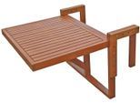 Balkonhängetisch GARDEN PLEASURE "Manila", braun, B:60cm H:44cm T:65cm, Tische, Balkonhängetisch, Eukalyptusholz, klappbar, 65x60 cm, Topseller