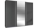 Schwebetürenschrank WIMEX "Bern Schiebetürenschrank", grau (graphit, alu), B:270cm H:210cm T:64cm, Holzwerkstoff, Schränke, Schwebetürenschrank, Schrank mit zusätzlicher Innenausstattung, Garderobe
