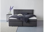 Boxbett COLLECTION AB "ATHENA, Polsterbett wahlweise mit Bettkasten, Strukturstoff-Bezug", grau (anthrazit), B:193cm L:206cm, Komplettbetten, Boxbett, Bonnell- oder Taschenfederkernmatratze H2,H3,H4, 140x200/180x200cm