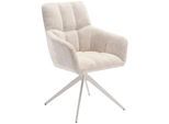 Drehstuhl HOME AFFAIRE "Nizza", beige, B:61cm H:90cm T:66cm, Stühle, Drehstuhl, 180 Grad Drehfunktion, komfortable Polsterung, stabiles Gestell