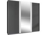 Schwebetürenschrank WIMEX "Bern Schiebetürenschrank", weiß (graphit, weiß, alu), B:225cm H:210cm T:64cm, Holzwerkstoff, Schränke, Schwebetürenschrank, Schrank mit zusätzlicher Innenausstattung, Garderobe