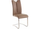 Freischwinger MCA FURNITURE "Artos", braun (cappuccino, edelstahl, cappuccino), B:45cm H:102cm T:58cm, Stühle, Freischwinger, Stuhl bis 140 Kg belastbar