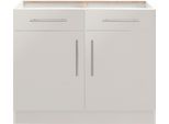 Unterschrank WIHO KÜCHEN "Cali", beige (front und korpus: cashmere), B:100cm H:82cm T:57cm, Schränke, Unterschrank, 100 cm breit, ohne Arbeitsplatte