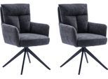 Esszimmerstuhl HOME AFFAIRE "Monaco", grau (anthrazit, schwarz, anthrazit), B:59cm H:92,5cm T:67,5cm, Boucle, Stühle, Esszimmerstuhl, verschiedene Gestelle wählbar, Belastbar bis 120 Kg
