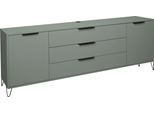 Sideboard MÄUSBACHER "Bonnie", grün (pine grün matt lack), B:216cm H:70cm T:45cm, Sideboards, Sideboard, Sideboard mit Drahtgestell
