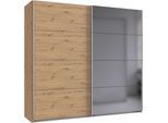 Schwebetürenschrank WIMEX "Ernie Kleiderschrank mit Spiegel, Made in Germany", braun (artisaneiche), B:225cm H:210cm T:65cm, Schränke, Schwebetürenschrank, Schlafzimmerschrank in verschiedenen Breiten