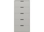 Kommode MÄUSBACHER "Bonnie", grau (kreidegrau matt), B:51cm H:108cm T:45cm, Holzwerkstoff, Sideboards, Kommode, Kommode mit 5 Schubkästen