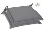 Sitzkissen GO-DE "Dora", grau (hellgrau, unifarben), B:47cm H:5cm L:45cm, Polyester, Dekokissen_Sitzkissen_Kissenhüllen, Sitzkissen, 2er Set, 47x5x45 cm, wasserabweisend
