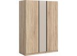 Kleiderschrank HOME AFFAIRE "BENDINGO, Schlafzimmerschrank, Schrank, Garderobenschrank", eiche sonoma nachbildung, kaschmir, B:130cm H:183cm T:53cm, FSC-zertifizierter Holzwerkstoff, Schränke, Kleiderschrank, Breite 130cm, Eiche NB, 3-türig, 2 Kleiderstangen und 6 Böden