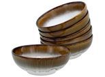 Schale CREATABLE "Cascade, Smoothie Bowl, Ø 16,5 cm 6-tlg", braun, Ø:16cm, Steinzeug, Schüsseln, Schale, Rekativglasur, Healthy Food