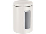 Vorratsdose WESCO "Classic Line", beige (sand matt), B:12,5cm H:18,9cm L:12,5cm, Stahlblech, Lebensmittelaufbewahrungsbehälter, Vorratsdose, Deckel mit Kunststoffring / Sichtfenster aus Acryl, 2 L