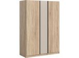 Kleiderschrank HOME AFFAIRE "BENDINGO, Schlafzimmerschrank, Schrank, Garderobenschrank", eiche sonoma nachbildung, kaschmir, B:130cm H:183cm T:53cm, FSC-zertifizierter Holzwerkstoff, Schränke, Kleiderschrank, Breite 130cm, Eiche NB, 3-türig, 2 Kleiderstangen und 2 Ablageböden