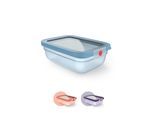 Frischhaltedose EMSA "oneClick", blau, B:15,95cm H:7,32cm L:21,73cm, Polyprophylen (PP), Lebensmittelaufbewahrungsbehälter, Frischhaltedose, verschlossen mit nur 1 x Klick, 100% dicht, made in Germany