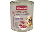 animonda GranCarno Single Protein Supreme Nassfutter Hund Adult, Lamm pur 6x800 g