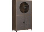 Hochkommode HOME AFFAIRE "Fusion", braun, B:97cm H:163cm T:42cm, Sideboards, Hochkommode, Vitrine mit besonderem Kreismuster - Hochzeitsschrank in Vintageoptik