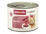 animonda Carny Nassfutter Katze Adult Rind und Herz 24x200 g