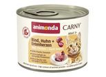 animonda Carny Nassfutter Katze Adult Rind, Huhn und Entenherzen 24x200 g