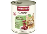 animonda Carny Nassfutter Katze Adult Rind, Pute und Kaninchen 24x800 g