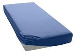 Spannbettlaken OTTO HOME "BLACKBERRY in BASIC und PREMIUM Qualität, 100% Baumwolle", blau (hellblau), B:120cm L:200cm, Jersey (110 g/m²), Obermaterial: 100% Baumwolle, Bettlaken, Spannbettlaken, für hohe Matratzen bis 28 cm, Bettlaken, Spannbetttuch, pflegeleicht