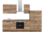 Küchenzeile NOBILIA "Structura I", NEU: individuell anpassbar mit gratis Profi-Beratung", braun (küche: braun, korpus: eiche havanna nachbildung, arbeitsplatte: eiche havanna nachbildung), B:300,3cm H:216,6cm T:60cm, Komplettküchen-Sets, Küchenzeile, vormontiert, Breite 300 cm, Ausrichtung wählbar, wahlw. mit E-Geräten