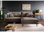 Ecksofa HOME AFFAIRE "Lazio modern und bequem, schmale Armlehnen, tolle Detailverarbeitung", braun, B:255cm H:94cm T:180cm, 100% Polyester;Wendekissen: 100% Polyester, Sofas, Ecksofa, zwei verschiedene Fußfarben wählbar