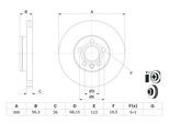 BOSCH Bremsscheibe 0986479037 belüftet 300mm 26mm für Ford VW