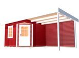 Gartenhaus WEKA "Designhaus 213B Gr.1", rot (schwedenrot, weiß, naturbelassen), Fußboden im Gartenhaus, Rückwand, ohne Dacheindeckung, Massivholz, Gartenhäuser, Gartenhaus