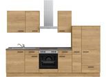 Küchenzeile NOBILIA "Structura I", NEU: individuell anpassbar mit gratis Profi-Beratung", braun (küche: braun, korpus: eiche sierra nachbildung, arbeitsplatte: beton schiefergrau nachbildung), B:300,3cm H:216,6cm T:60cm, Komplettküchen-Sets, Küchenzeile, vormontiert, Breite 300 cm, Ausrichtung wählbar, wahlw. mit E-Geräten