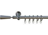Gardinenstange INDEKO "Genf" Gr. 1, silber (edelstahlfarben), L:120cm Ø:16mm, Stahl, Gardinenstangen, Gardinenstange, Komplett-Set inkl. Ringen und Montagematerial