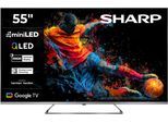 SHARP QLED Mini LED-Fernseher "4T-C55JPx", Energieeffizienz: E, grau, 55 ″, Fernseher, QLED Mini LED-Fernseher