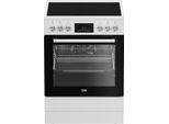 BEKO Elektro-Standherd "FBM67320WS", Energieeffizienz: A, schwarz-weiß (weiß), Herdsets, SteamShine – Die Dampfreinigung des Backofens, Elektro-Standherd