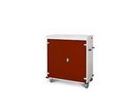 Laptopwagen mit Ladefunktion, 2-Punkt-Verriegelung, Feststellbremse, 30 Fächer, B 1310 x T 500 x H 1250, braun