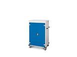 Laptopwagen mit Ladefunktion, 2-Punkt-Verriegelung, CH-Stecker, Feststellbremse, 20 Fächer, B 920 x T 500 x H 1250, enzianblau