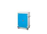Laptopwagen mit Ladefunktion, 2-Punkt-Verriegelung, CH-Stecker, Feststellbremse, 20 Fächer, B 920 x T 500 x H 1250, lichtblau
