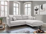 Ecksofa HOME AFFAIRE "Lazio modern und bequem, schmale Armlehnen, tolle Detailverarbeitung", weiß, B:255cm H:94cm T:180cm, 100% Polyester, Sofas, Ecksofa, zwei verschiedene Fußfarben wählbar
