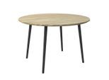 Mid.you Esstisch, Akazie, Holz, Metall, Akazie, massiv, vollmassiv, rund, Flachrohr, 130x76x130 cm, FSC 100%, Esszimmer, Tische, Esstische, Esstische rund