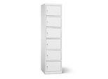 Akku Ladeschrank, 6 Abteile mit Zylinderschloss, CH-Stecker, Stahlblech lichtgrau RAL 7035/lichtgrau RAL 7035