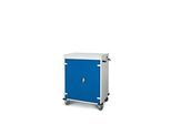 Laptopwagen mit Ladefunktion, 2-Punkt-Verriegelung, CH-Stecker, Feststellbremse, 16 Fächer, B 920 x T 500 x H 1060, enzianblau