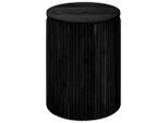 Livetastic Beistelltisch, Schwarz, Holz, Akazie, Holz, rund, 40x50x40 cm, Stauraum, Wohnzimmer, Wohnzimmertische, Beistelltische