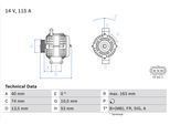 BOSCH Generator 0986049520 für Ford