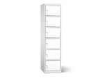 Akku Ladeschrank, 6 Abteile mit Zylinderschloss, CH-Stecker, Stahlblech lichtgrau RAL 7035/reinweiss RAL 9010