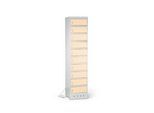 Laptopschrank mit Ladefunktion, 10 Abteile mit Zylinderschloss, CH-Stecker, Stahlblech lichtgrau RAL 7035/h.elfenbein RAL 1015