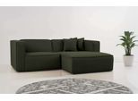 Ecksofa OTTO HOME "Tammie", grün (khaki), B:222cm H:73cm T:154cm, 100% Polyester, Sofas, Ecksofa, Breite 222 cm, Webstoff fein, bodentief, mit Wellenunterfederung