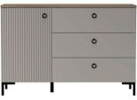 Sideboard HOME AFFAIRE "Luminara", cashmere (beige), eiche, B:120cm H:81cm T:41cm, Holzwerkstoff, MDF, Metall, Sideboards, Sideboard, Kommode mit Soft-Close Funktion - 120 oder 150 cm Breite