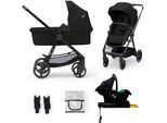 Kombi-Kinderwagen KINDERKRAFT "NEWLY 4IN1 MINK PRO", Baby, schwarz, Stahl, Kinderwagen Kombi-Kinderwagen