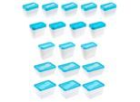 Frischhaltedose KEEEPER "Fredo Fresh (Set,17-tlg.), rechteckig, 500-2000 ml", blau (blau, transparent), B:15,5cm H:20,5cm L:10,5cm, Kunststoff, Lebensmittelaufbewahrungsbehälter, Frischhaltedose, lebensmittelecht, spülmaschinengeeignet, gefriergeeignet