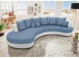 Ecksofa HOME AFFAIRE "Lazio modern und bequem, schmale Armlehnen, tolle Detailverarbeitung", weiß (weiß, blau), B:287cm H:76cm T:160cm, 100% PU (Kunstleder)/60% Polyester, 40% Baumwolle, Sofas, Ecksofa, ergonomische Form