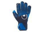 Torwarthandschuhe UHLSPORT "Torwarthandschuhe FM AQUASOFT", Herren, Gr. 10, blau (marine, pacific blau, weiß), Obermaterial: 41% Polyester PES. 40% Gummi rubber. 8% Nylon NY. 7% Polyurethan PU. 4% Acetat CA., Handschuhe Torwarthandschuhe